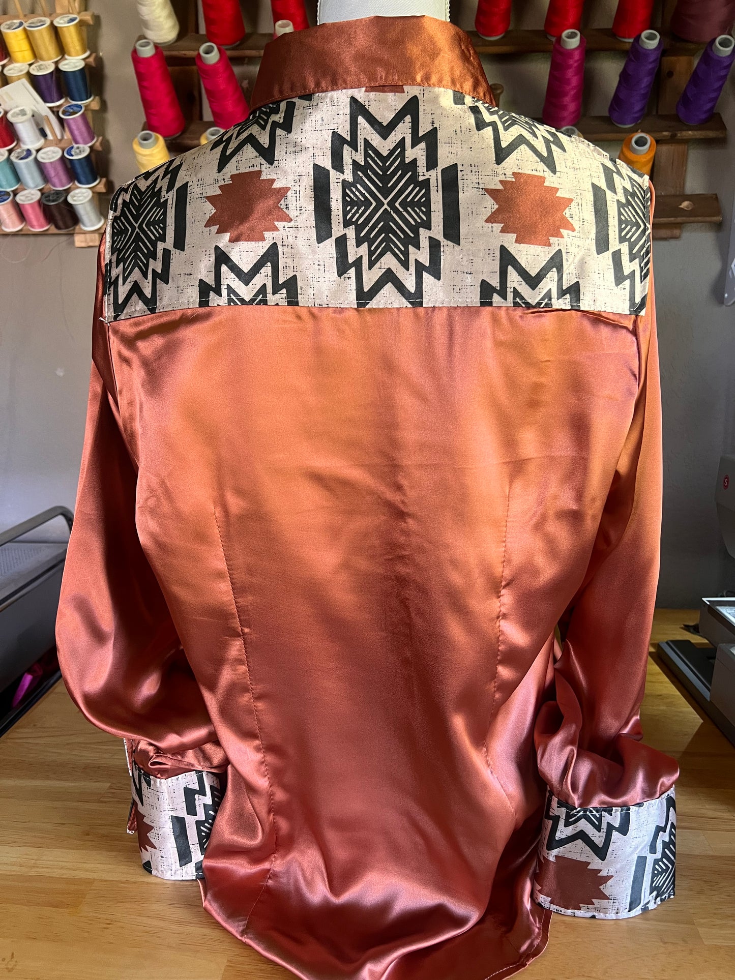 Orange Aztec- XL(Fits like L)