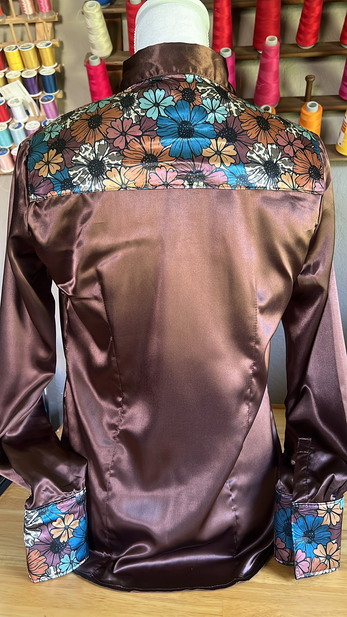 Brown floral- M(Fits like S)