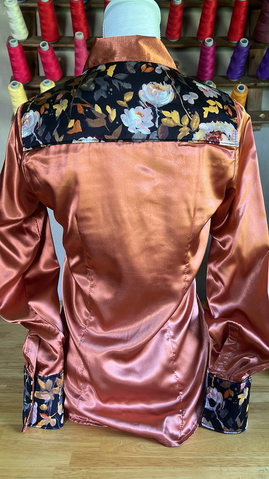 Orange floral- S(Fits like xs)