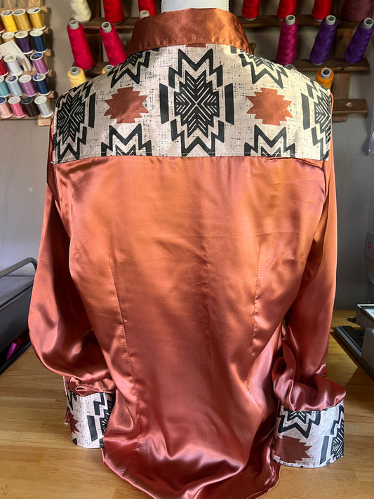 Orange Aztec- XL(Fits like L)