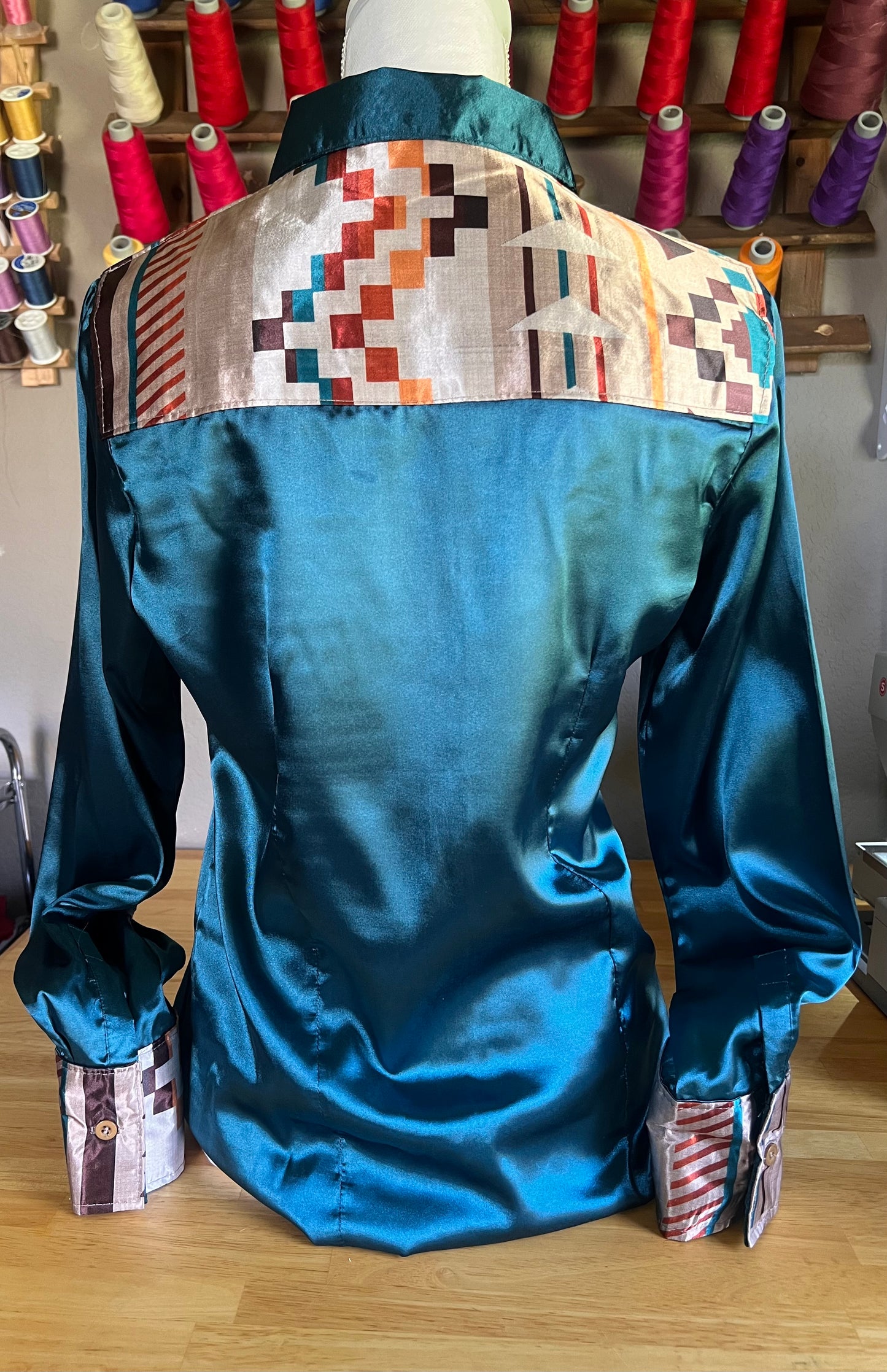 Teal Aztec- Large(Fits like M)