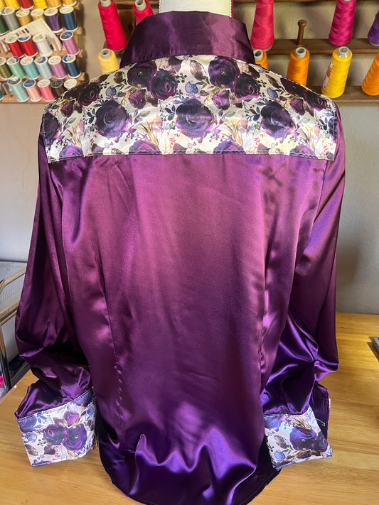 Purple Roses- 2XL(Fits like XL)